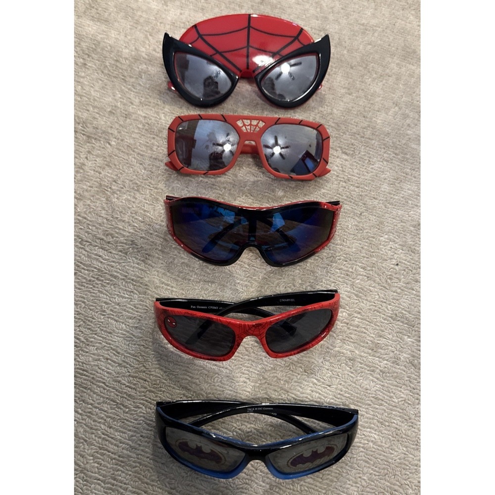 Kids/Boys Sunglasses Lot of 5 Spider-man & Batman Sunglasses- Parties, Play, Fun